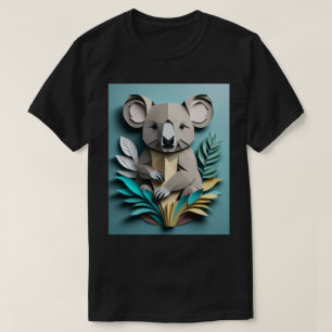 Camiseta T-shirt de Design de arte em papel Koala 3D