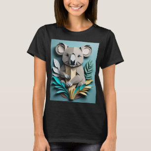 Camiseta T-shirt de Design de arte em papel Koala 3D