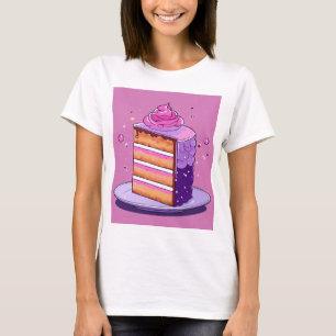 Camiseta "T-Shirt de Design de bolos cor-de-rosa e roxa"