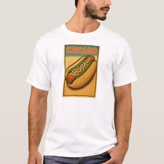 Camiseta t-shirt de design do Cachorro Quente Retro Chicago