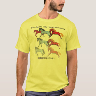 Camiseta T-shirt de desvanecimento dos cavalos selvagens