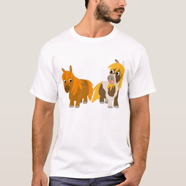 Camiseta T-shirt de dois bonitos pôneis de cartoon (Frente)