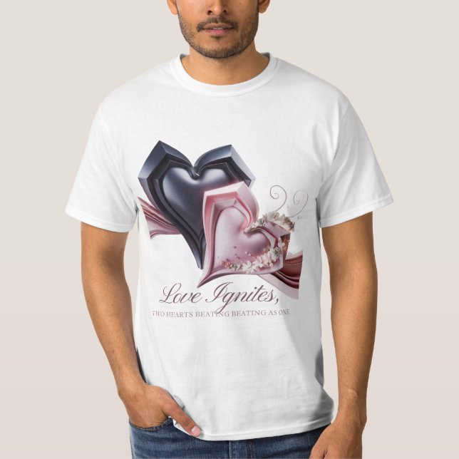 Camiseta T-Shirt de Dois Corações (Frente)