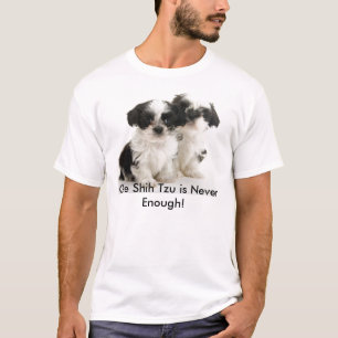 Camiseta T-shirt de dois filhotes de cachorro de Shih Tzu