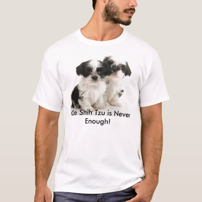 Camiseta T-shirt de dois filhotes de cachorro de Shih Tzu (Frente)