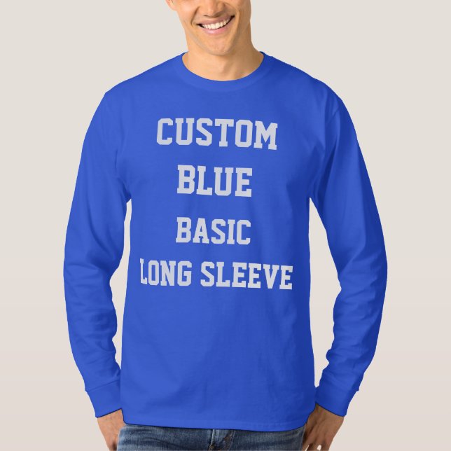 Camiseta T-SHIRT DE DORMIR AZUL DE LONGA DURAÇÃO Personaliz (Frente)