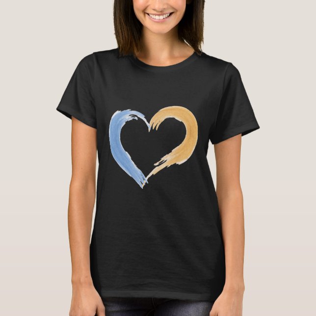 Camiseta T-Shirt de Dourada e Azul" (Frente)