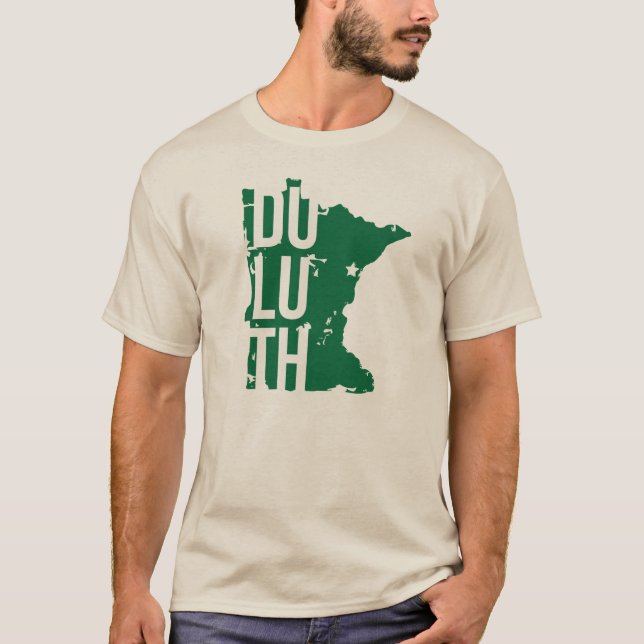 Camiseta T-shirt de Duluth Minnesota com mapa (Frente)