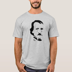 Camiseta T-shirt de Edgar Allan Poe   (luz - cinza)
