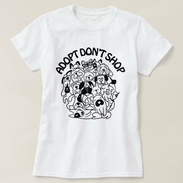 Camiseta T-Shirt de Emergência por Adoção de Cão (Frente do Design)