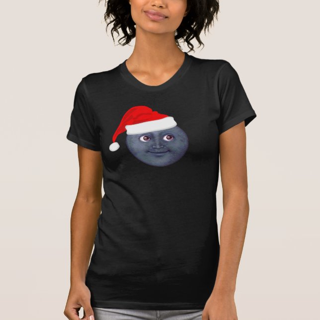 Camiseta T-shirt de Emoji da lua do Natal (Frente)