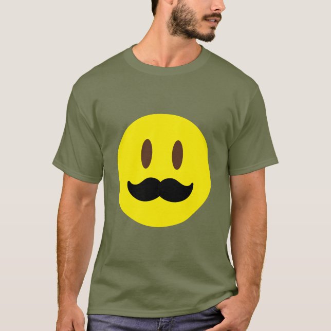 Camiseta T-shirt de Emoji do bigode (Frente)
