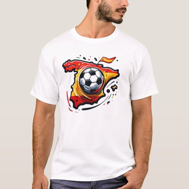 Camiseta T-shirt de Espanha branca. 03 (Frente)