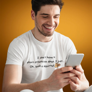 Camiseta T-Shirt De Esquilo De Estilo De Atenção Curta