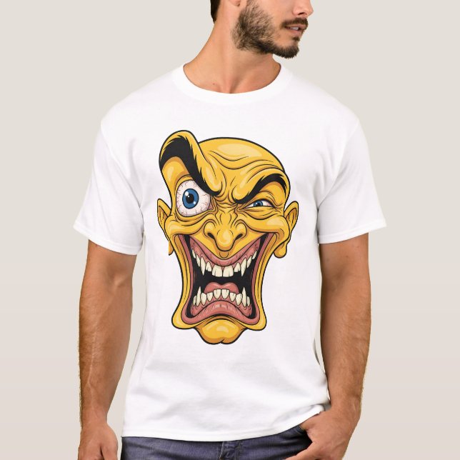 Camiseta T-Shirt de Face Amarela Louca (Frente)