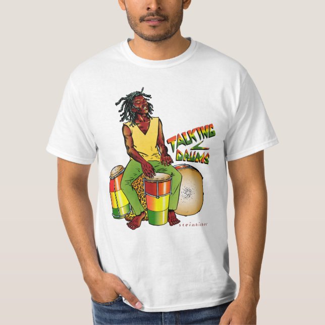 Camiseta T-shirt de fala dos cilindros de Rasta (Frente)
