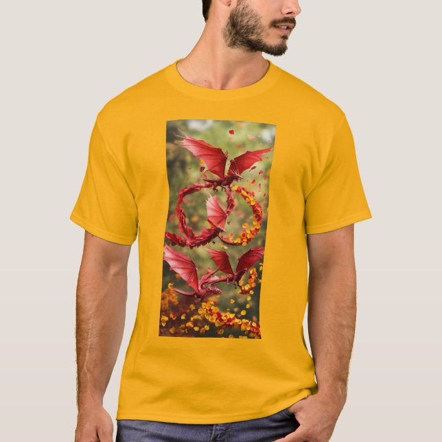 Camiseta T-Shirt de Fansão do dragão vermelho (Frente)