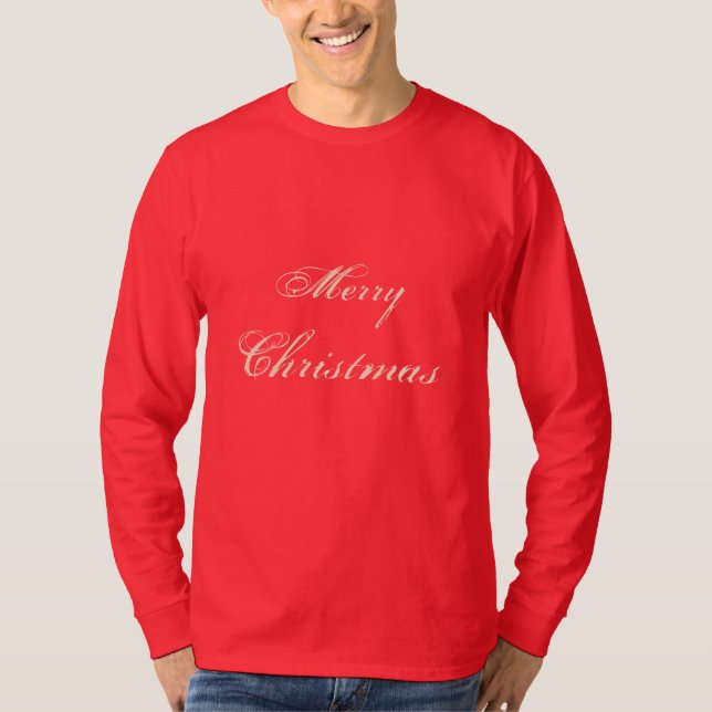 Camiseta T-Shirt de feliz de Feriado Vermelho de Natal (Frente)