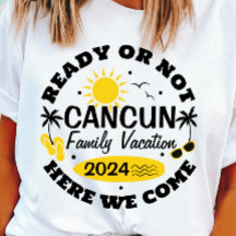 T-shirt de férias da família Cancun personalizável