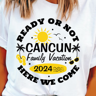 Camiseta T-shirt de férias da família Cancun personalizável