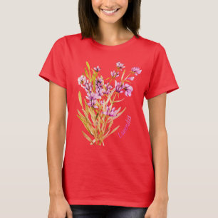 Camiseta T-shirt de flor selvagem lavanda