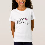 Camiseta T-shirt de Flowergirl com pouco coração<br><div class="desc">T-shirt de Flowergirl com pouco coração cor-de-rosa. Roupa do casamento para meninas.</div>