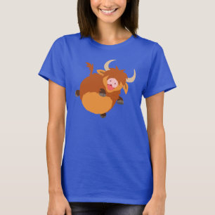 Camiseta T-shirt de flutuação bonito das mulheres da vaca