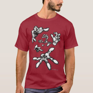 Camiseta T-shirt de flutuação surreal das mãos