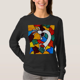 Camiseta T-Shirt De Folha Longa De Vidro Soprado Kokopelli