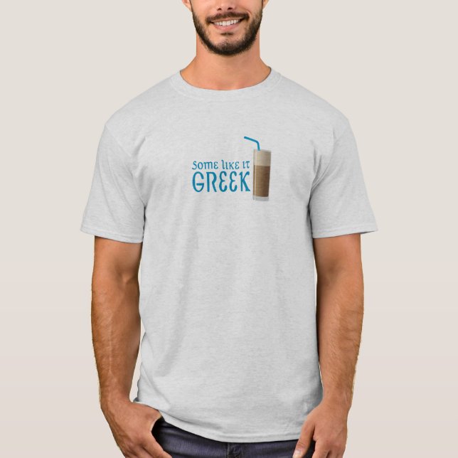 Camiseta T-shirt de Frappe do grego (Frente)