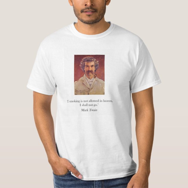 Camiseta T-shirt de fumo da tubulação de Mark Twain (Frente)