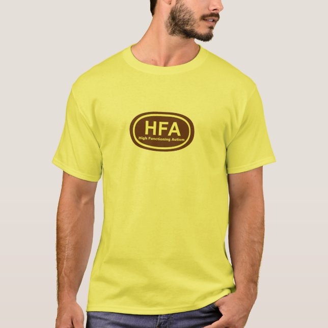 Camiseta T-shirt de funcionamento alto do autismo de "HFA" (Frente)