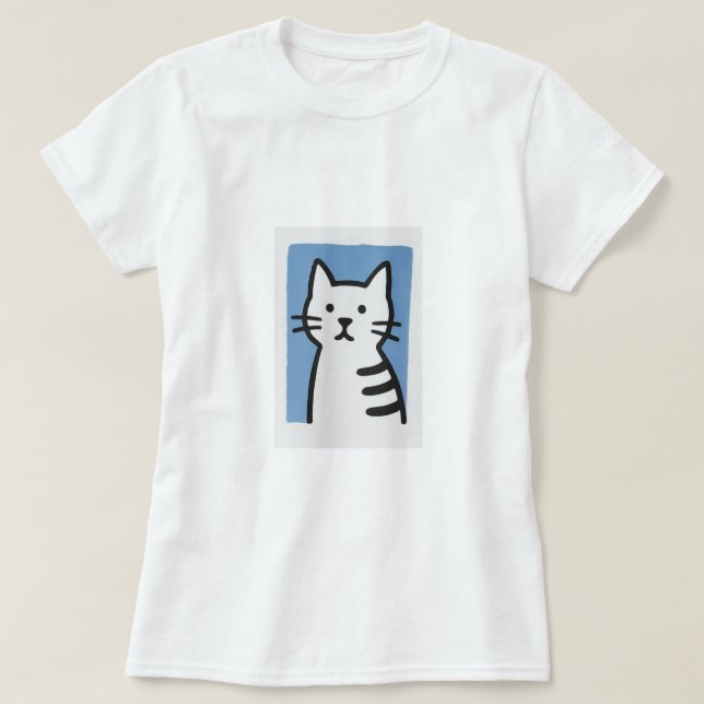 Camiseta T-shirt de gato (Frente do Design)