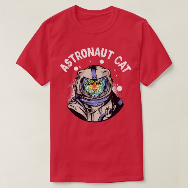 Camiseta T-Shirt de gato astronauta (Frente do Design)