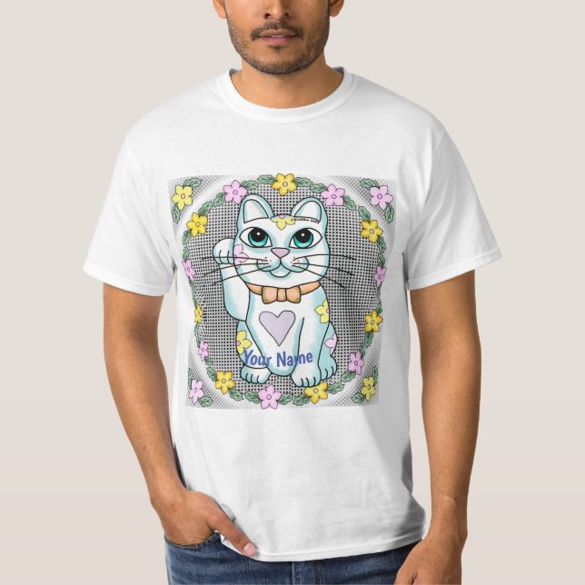 Camiseta T-Shirt de Gato Branco (Frente)