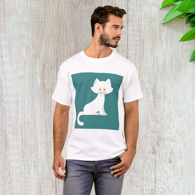 Camiseta T-Shirt de Gato Branco (Criador carregado)