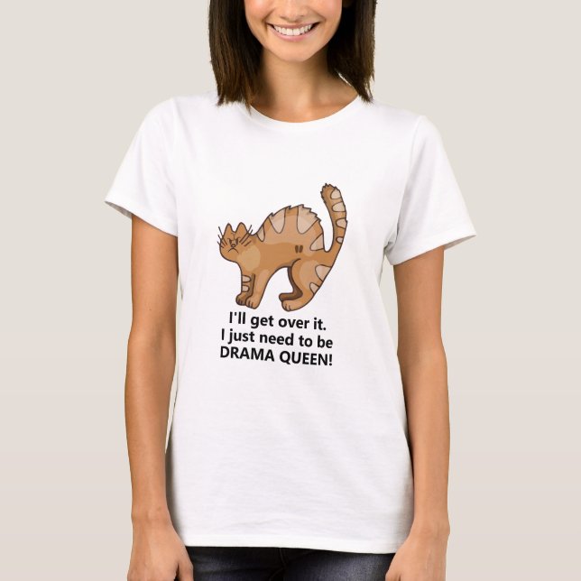 Camiseta T-Shirt de Gato de Drama Personalizado com Mensage (Frente)