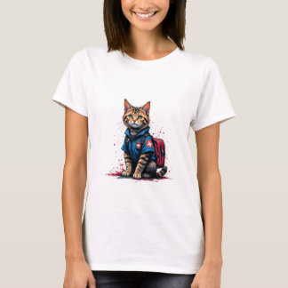 Camiseta T-Shirt de Gato de Emergência - Gato Médico Heroic