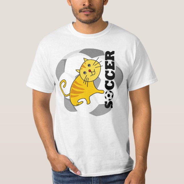 Camiseta T-Shirt de Gato de Futebol (Frente)