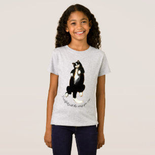 Camiseta T-Shirt de gato-do-mato-preto e branco