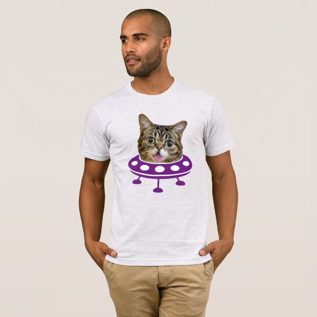 Camiseta T-Shirt de Gato Espacial (Frente Completa)