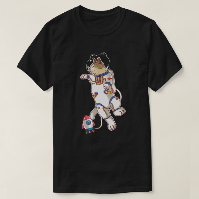 Camiseta T-Shirt de Gato Espacial (Frente do Design)