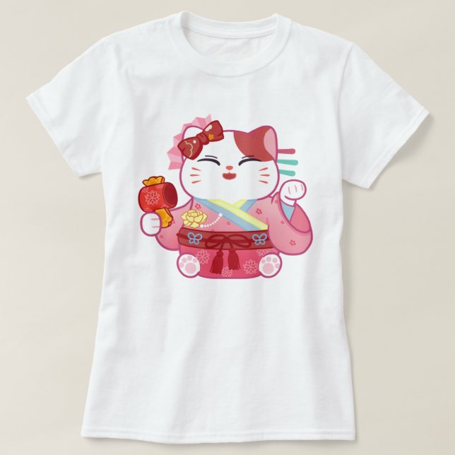 Camiseta T-Shirt De Gato Feliz (Frente do Design)