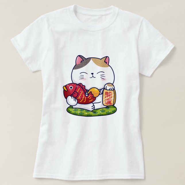 Camiseta T-Shirt De Gato Feliz (Frente do Design)