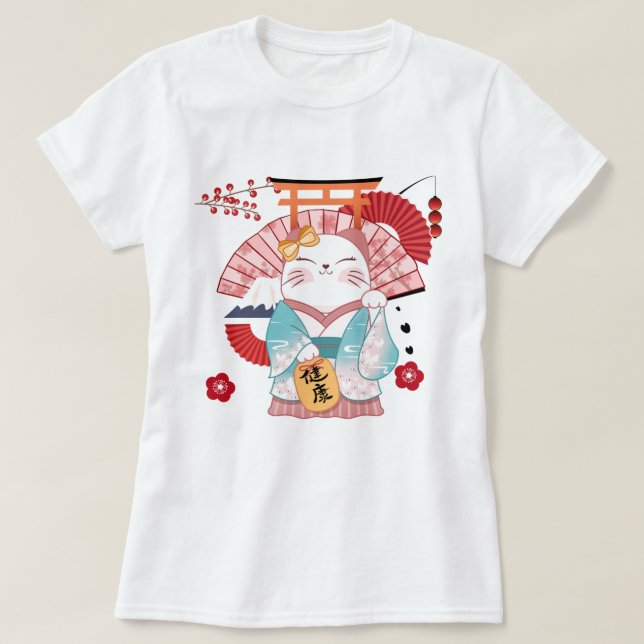 Camiseta T-Shirt De Gato Feliz (Frente do Design)