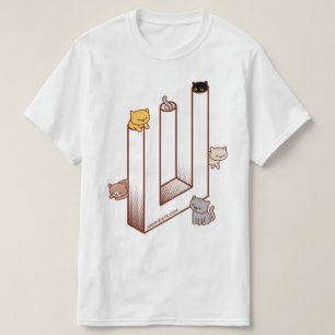 Camiseta T-shirt de gato - ilusão óptica Tridente impossíve