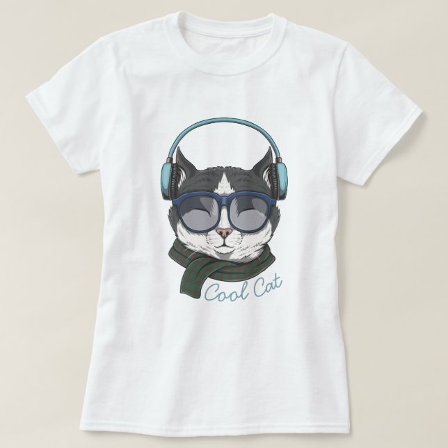 Camiseta T-Shirt de Gato legal (Frente do Design)