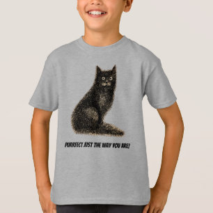 Camiseta T-Shirt de gato peludo negro