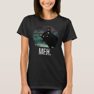 Camiseta T-Shirt de gato preto bonito e engraçado