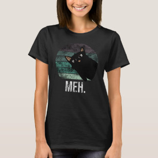 Camiseta T-Shirt de gato preto bonito e engraçado